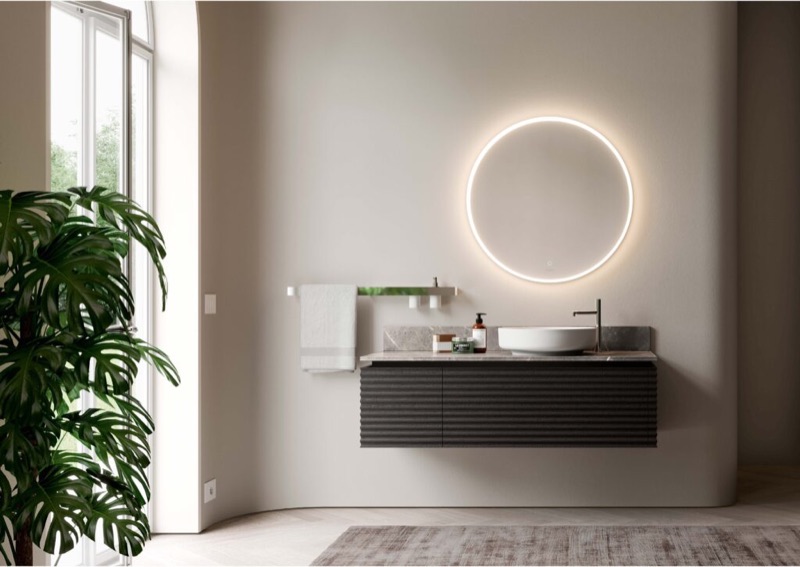 Ideagroup Dolcevita, badkamermeubel met geribbeld front