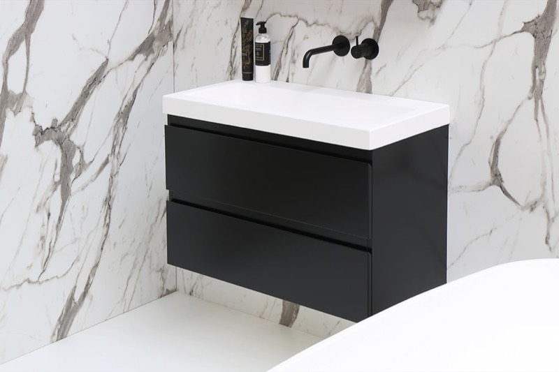 INK Dock badmeubel, mat wit met mat zwart