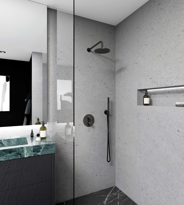 IVY Concord doucheset, geborsteld carbon black