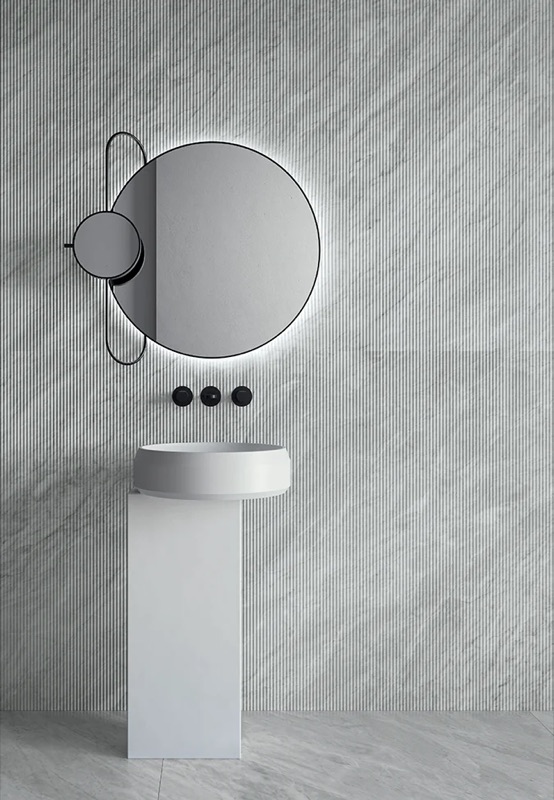Keope Versilia Bardiglio Silver, badkamerwand