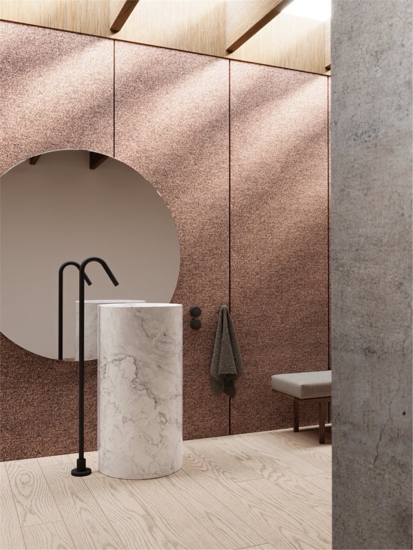 Nic Design Ovvio, marmeren wastafel detail