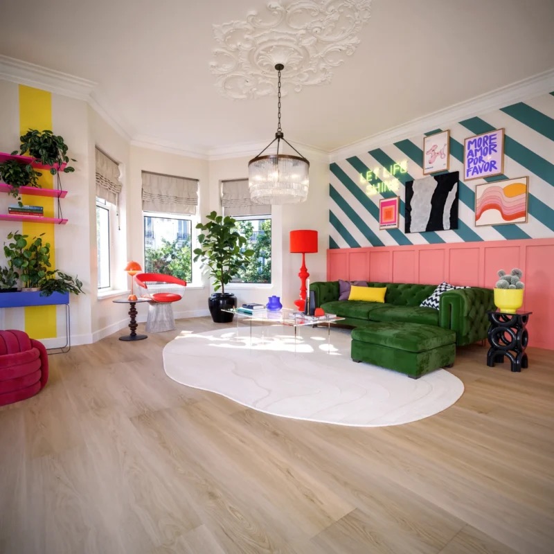 Saffier Avenue Destin Oak, kleurrijke woonkamer