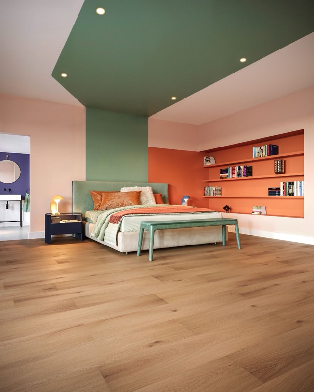 Saffier Avenue Palm Oak, slaapkamer in kleurblokken
