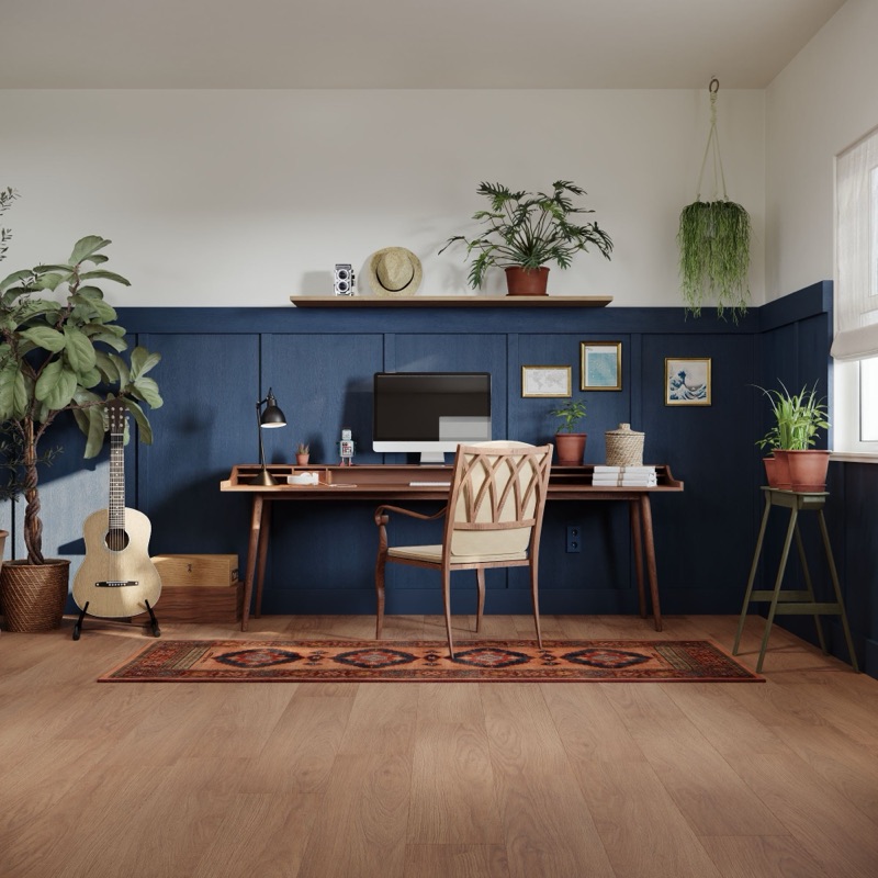 Saffier Boulevard, werkkamer met blauw lambrisering