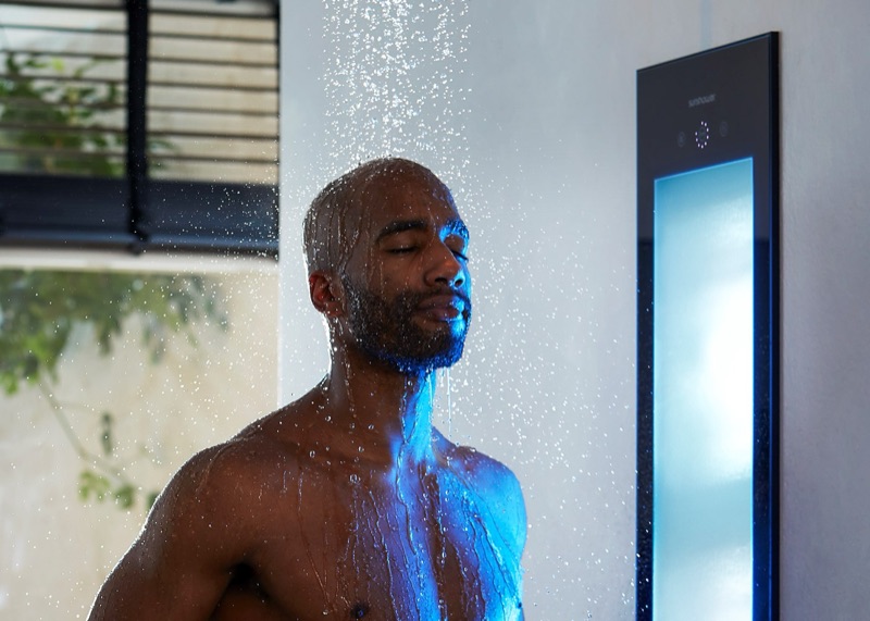 Sunshower Pure XL, infrarood, blauw lichtaccent in douche